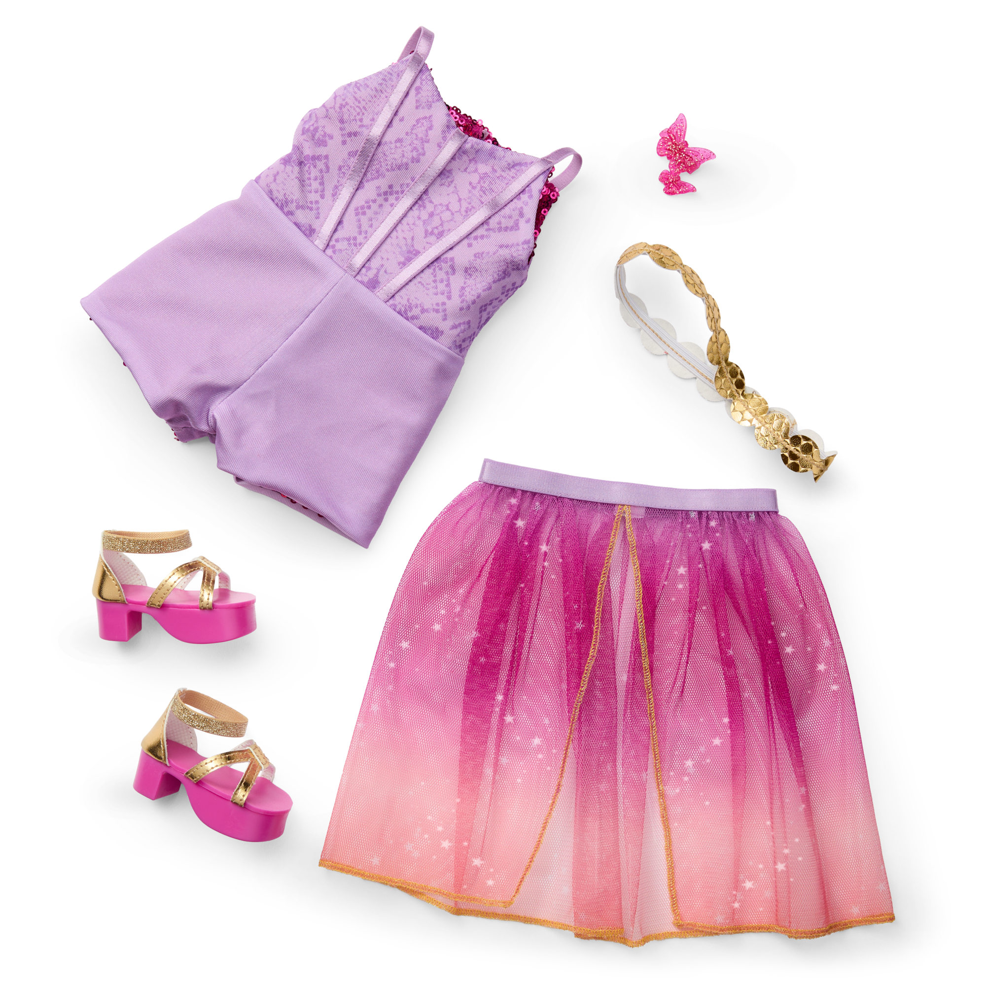 Glam Sparkly Concert Outfit & Colorful Teddy Bear Backpack & Accessory Set Bundle - Image 3