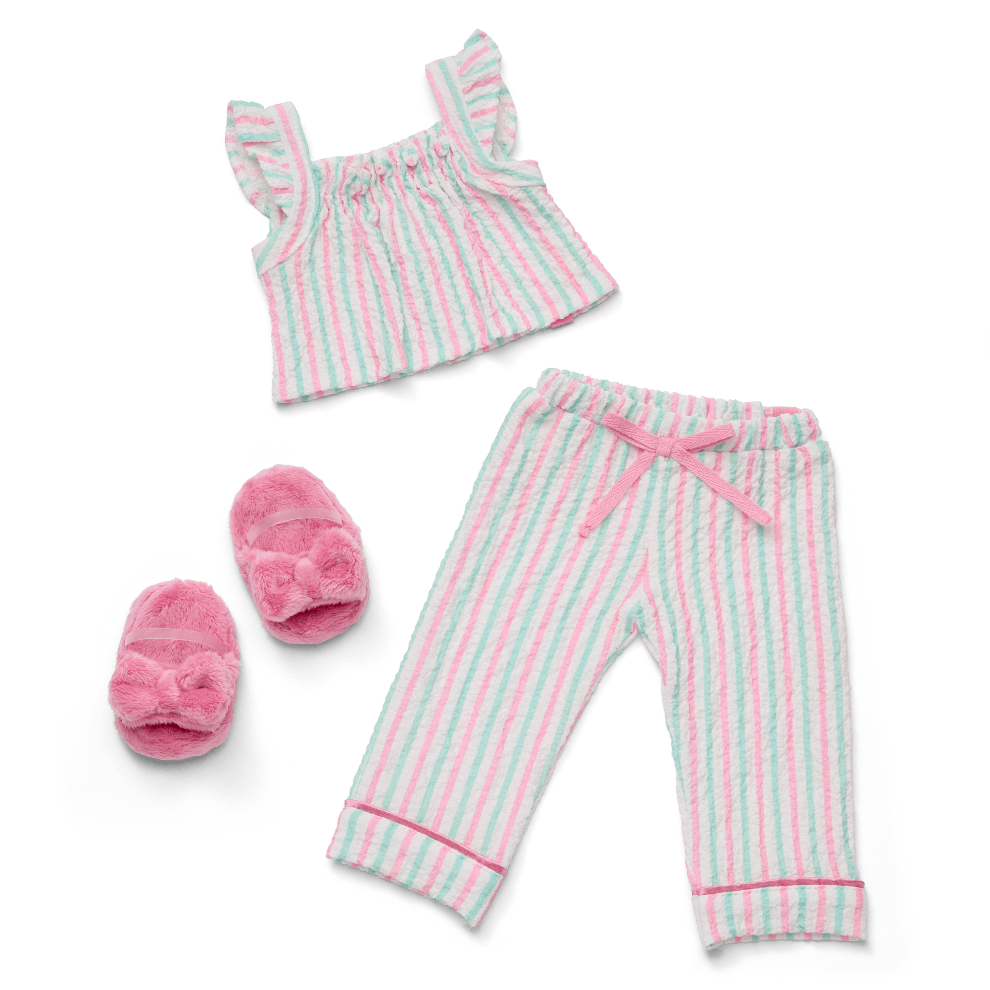 Raquel's Coastal Stripes Pajamas For Girls & 18-Inch Dolls - Image 13