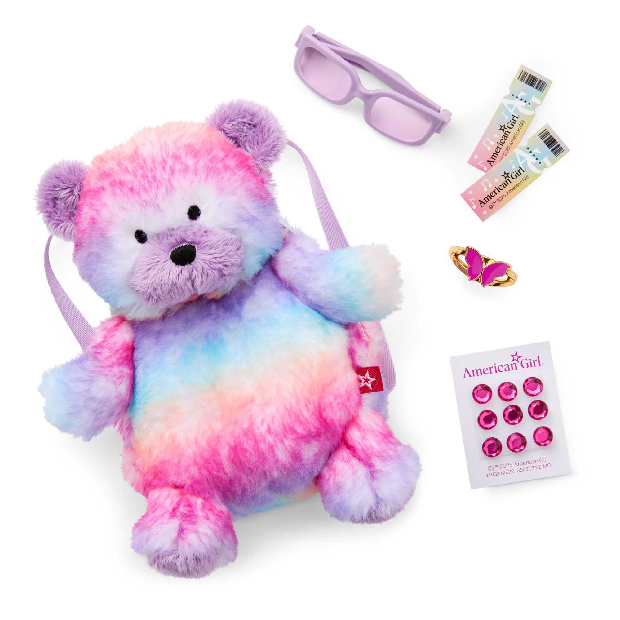 Glam Sparkly Concert Outfit & Colorful Teddy Bear Backpack & Accessory Set Bundle - Image 4