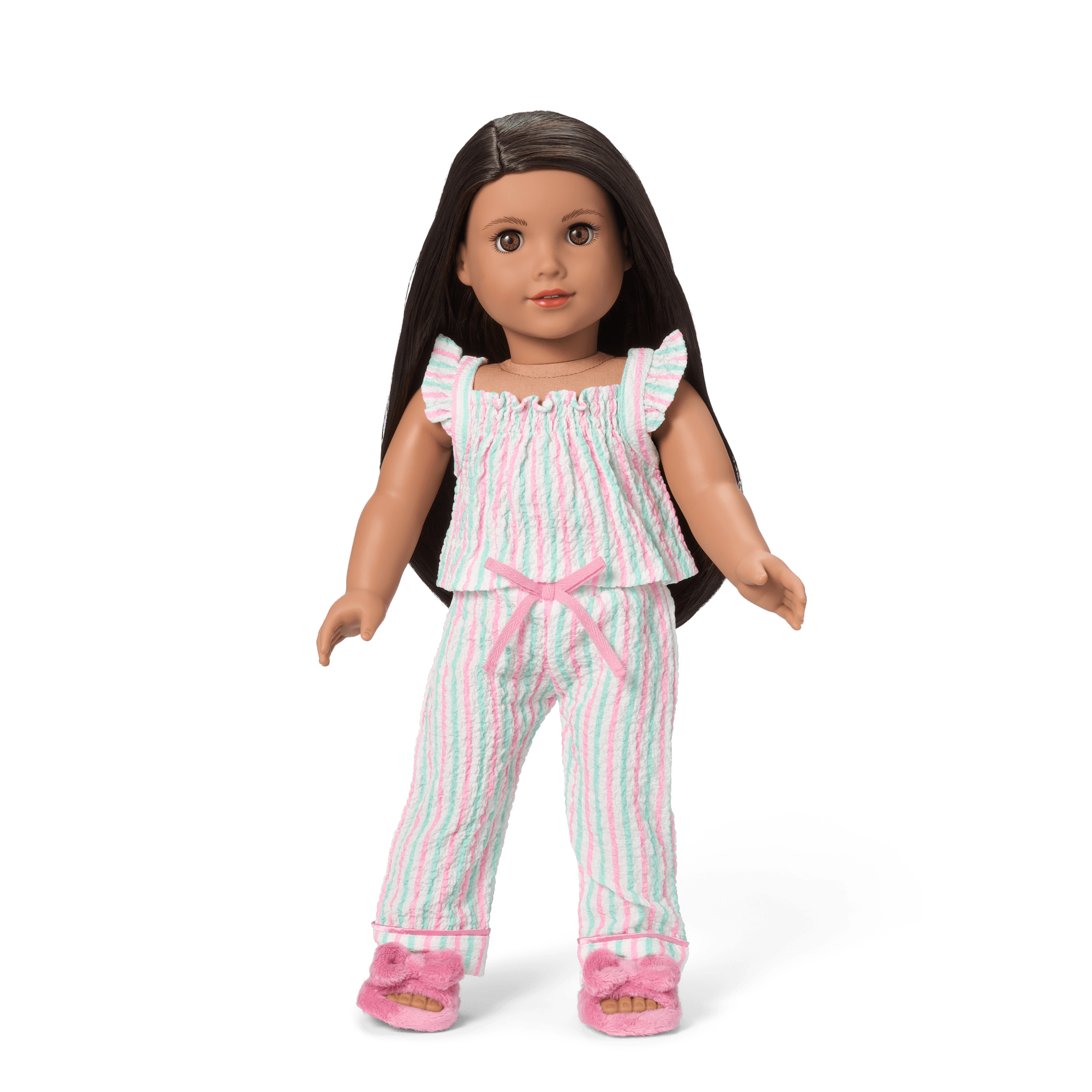 Raquel's Coastal Stripes Pajamas For Girls & 18-Inch Dolls - Image 8