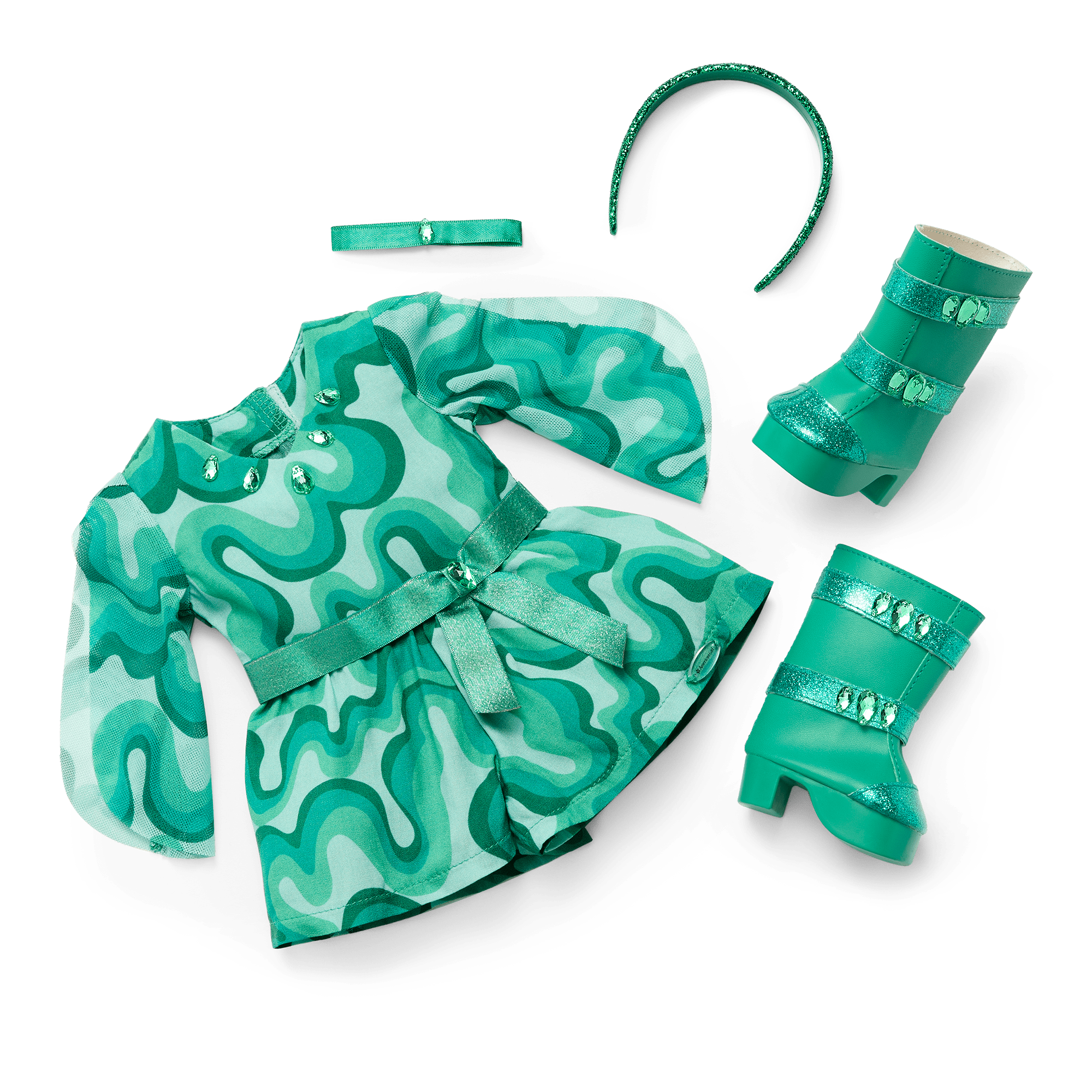 May Enchanting Emerald Outfit For 18-Inch Dolls